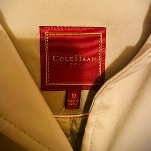 COLE HAAN 🧥 Beige Trench Coat Jacket Size 10
